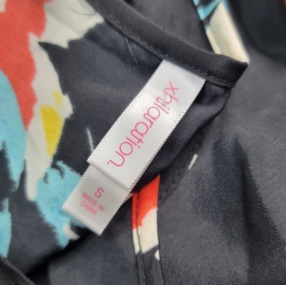 Xhilaration Black Floral Print HighLow Hem Racer Back Sleeveless Dress Sz S - Picture 4 of 8